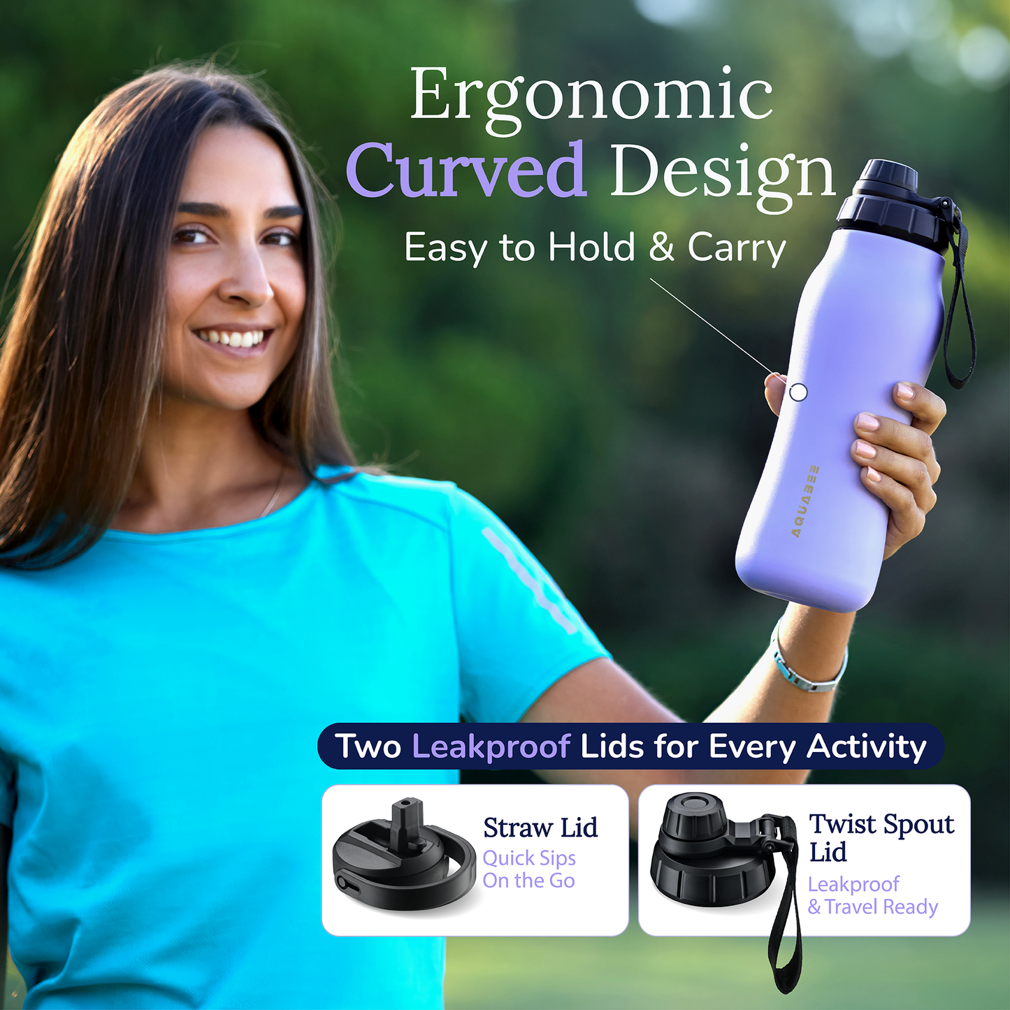 Aquabee Insula Stainless Steel Water Bottle with Double-Wall Vacuum Insulated